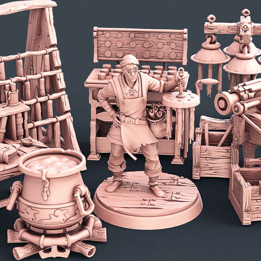 Candle Maker | Miniature Scene Full Set | STL Miniatures - Tattles Told 3D
