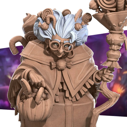 Candy, Retired Witch and Cat Familiar, Halloween Candy-Seller | D&D Miniature TTRPG Character | Bite the Bullet - Tattles Told 3D