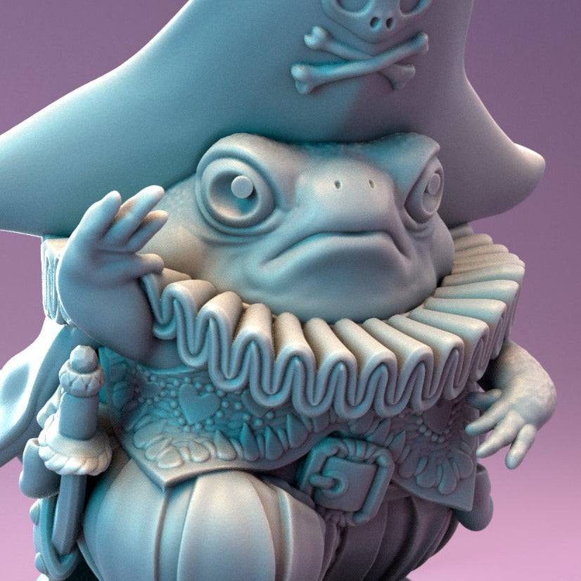 Captain Billy Quacks, Frog Pirate Sailor | Dungeons and Dragons Tabletop Roleplaying Game Miniature | Pepunki Miniatures - Tattles Told 3D