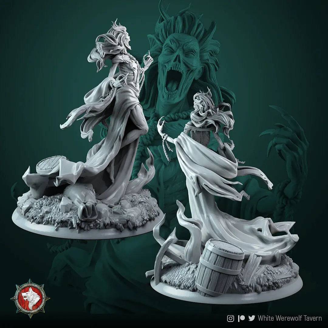 Carmela the Nightqueen Banshee | TTRPG Miniature | White Werewolf Tavern - Tattles Told 3D