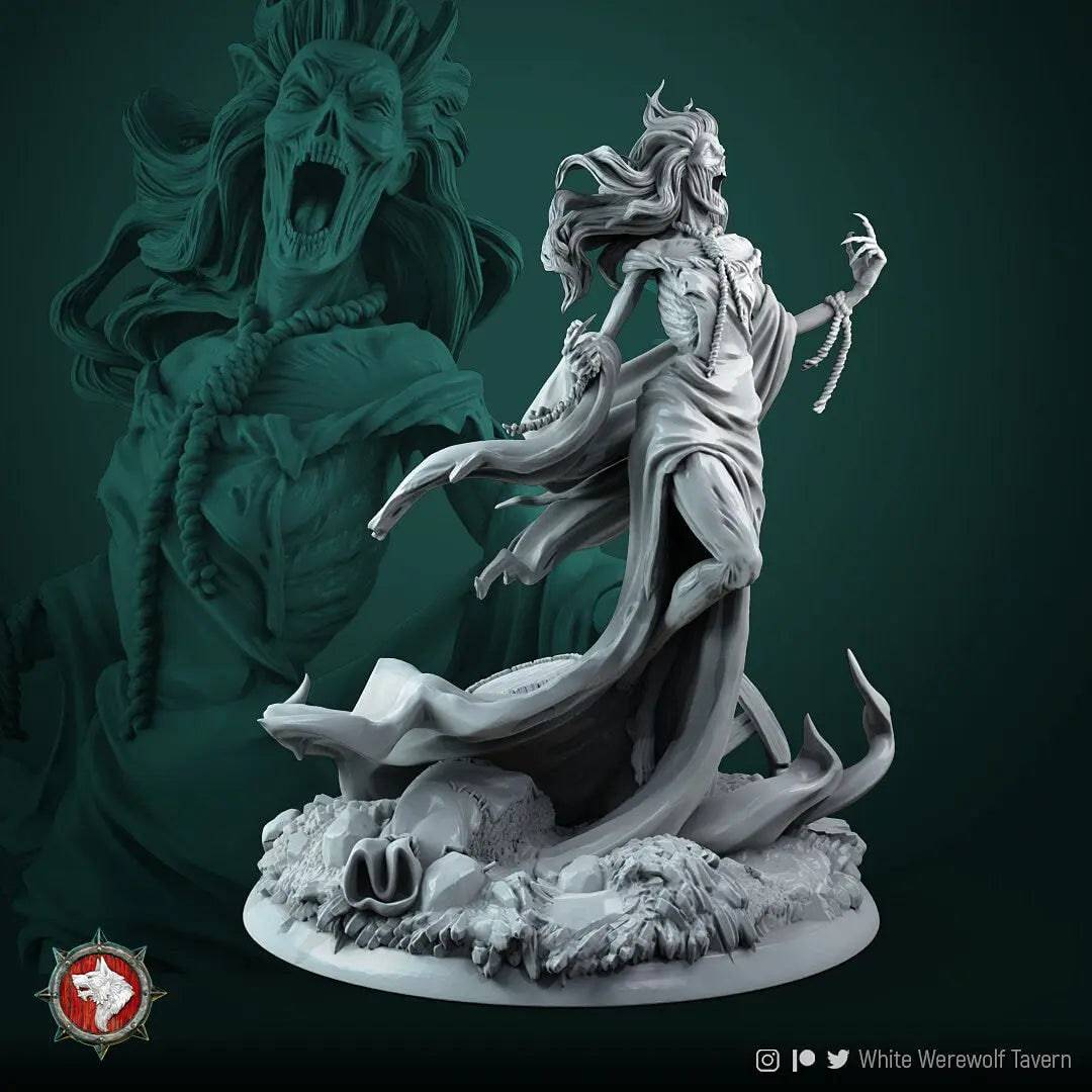 Carmela the Nightqueen Banshee | TTRPG Miniature | White Werewolf Tavern - Tattles Told 3D