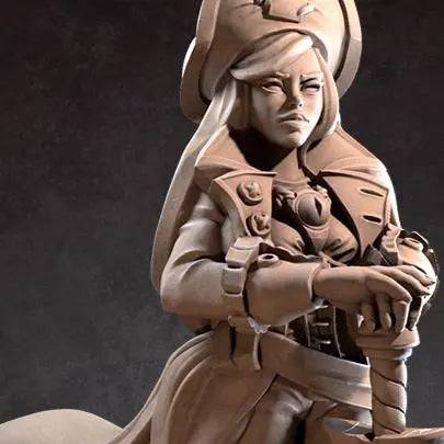 Carmen, Pirate Captain, Female | D&D Miniature TTRPG Character | Bite the Bullet - Tattles Told 3D