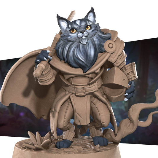 Cat Warrior | D&D Miniature TTRPG Character | Bite the Bullet - Tattles Told 3D