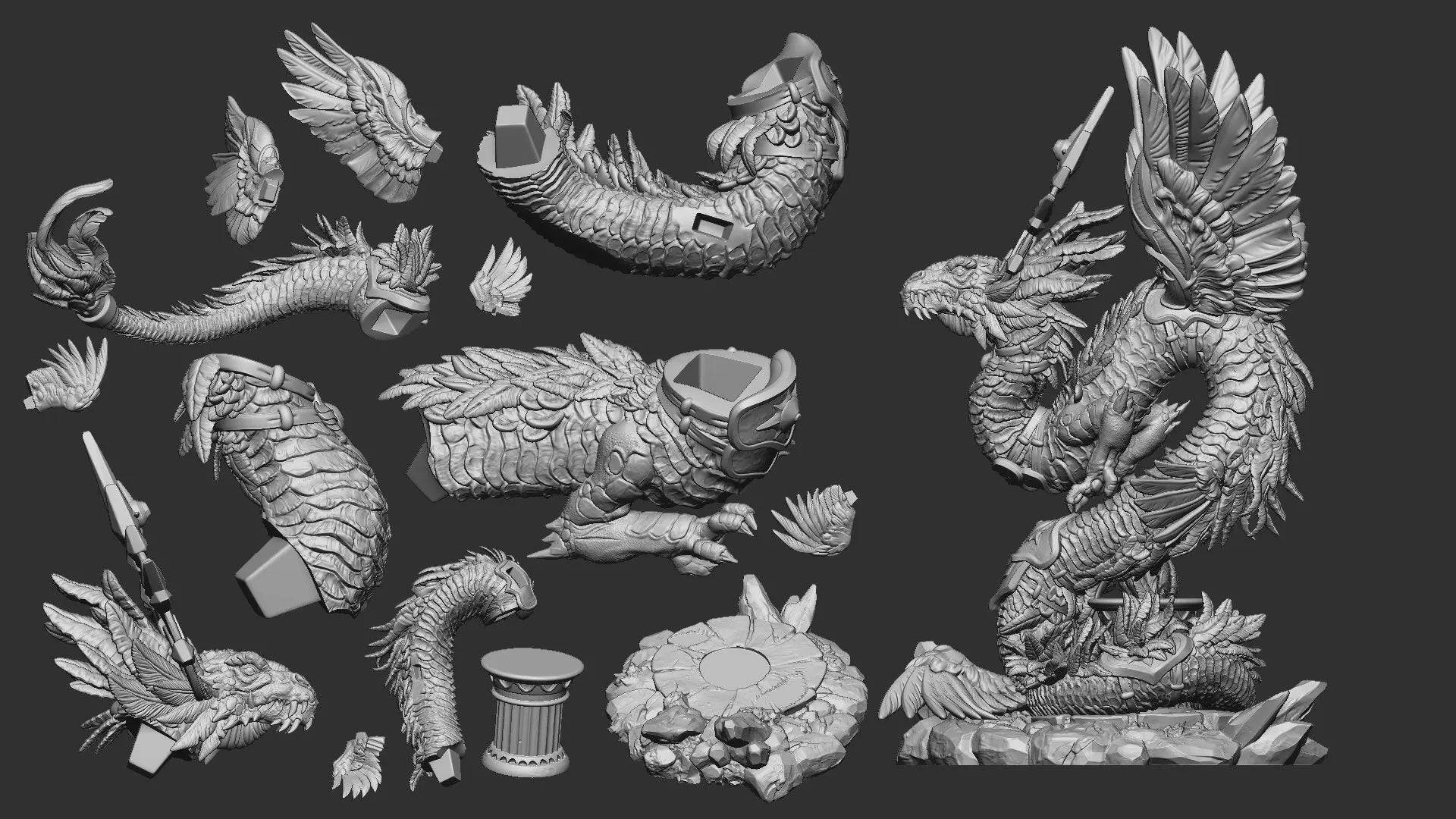 Celestial Dragon | TTRPG Miniature | White Werewolf Tavern - Tattles Told 3D