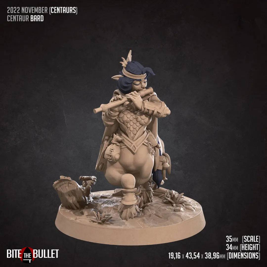 Centaur Bard, Miniature Horse with a Flute | D&D Miniature TTRPG Character | Bite the Bullet - Tattles Told 3D