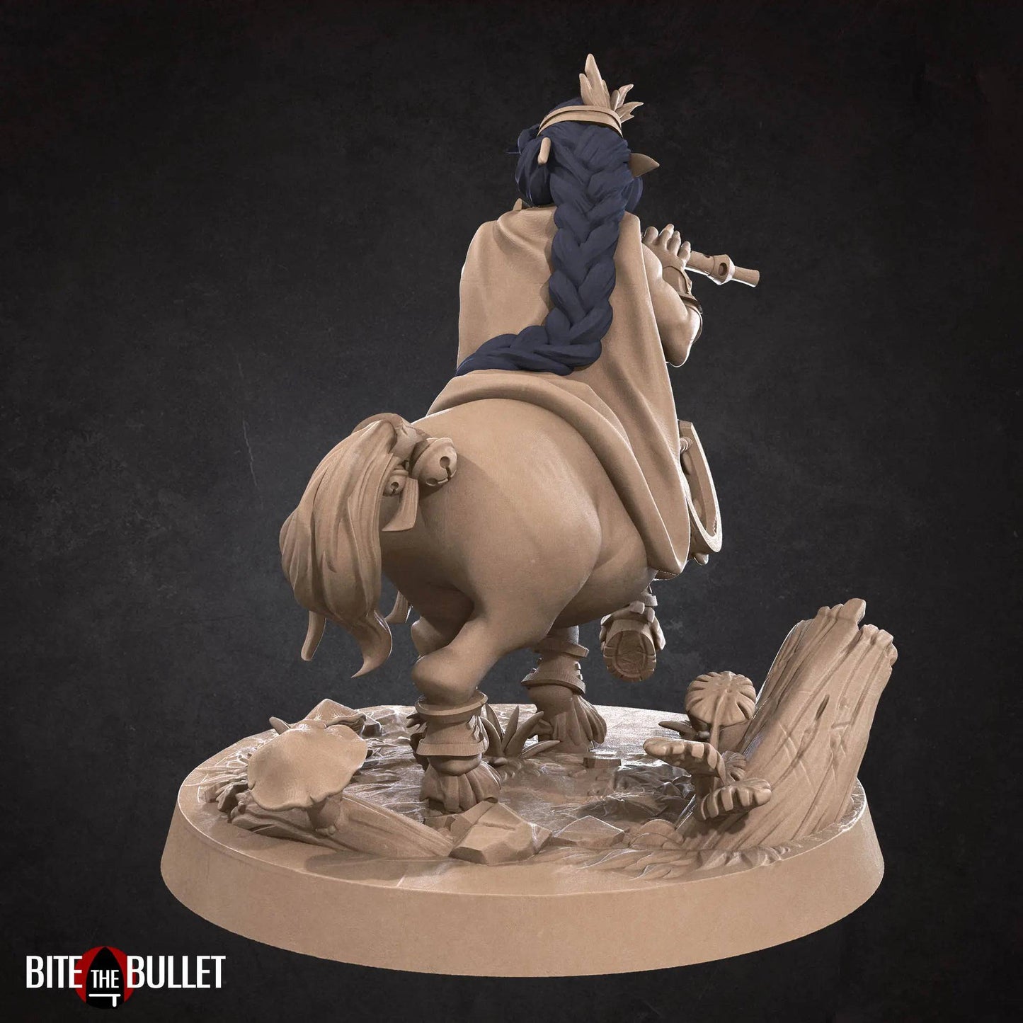 Centaur Bard, Miniature Horse with a Flute | D&D Miniature TTRPG Character | Bite the Bullet - Tattles Told 3D