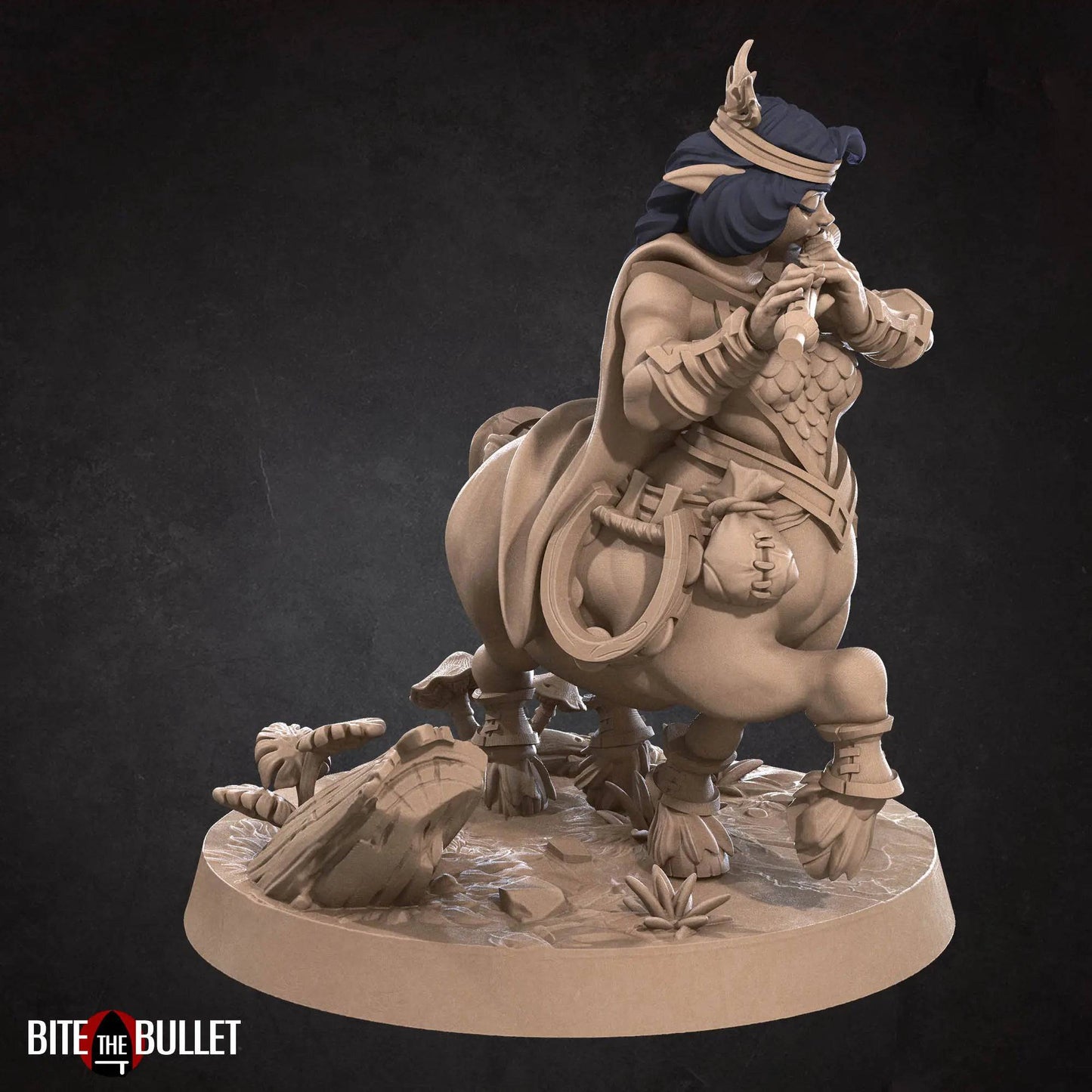 Centaur Bard, Miniature Horse with a Flute | D&D Miniature TTRPG Character | Bite the Bullet - Tattles Told 3D