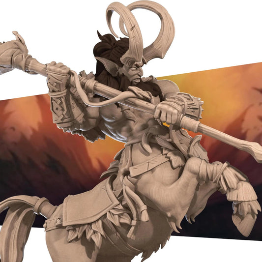 Centaur Druid with or without Horns | D&D Miniature TTRPG Character | Bite the Bullet - Tattles Told 3D