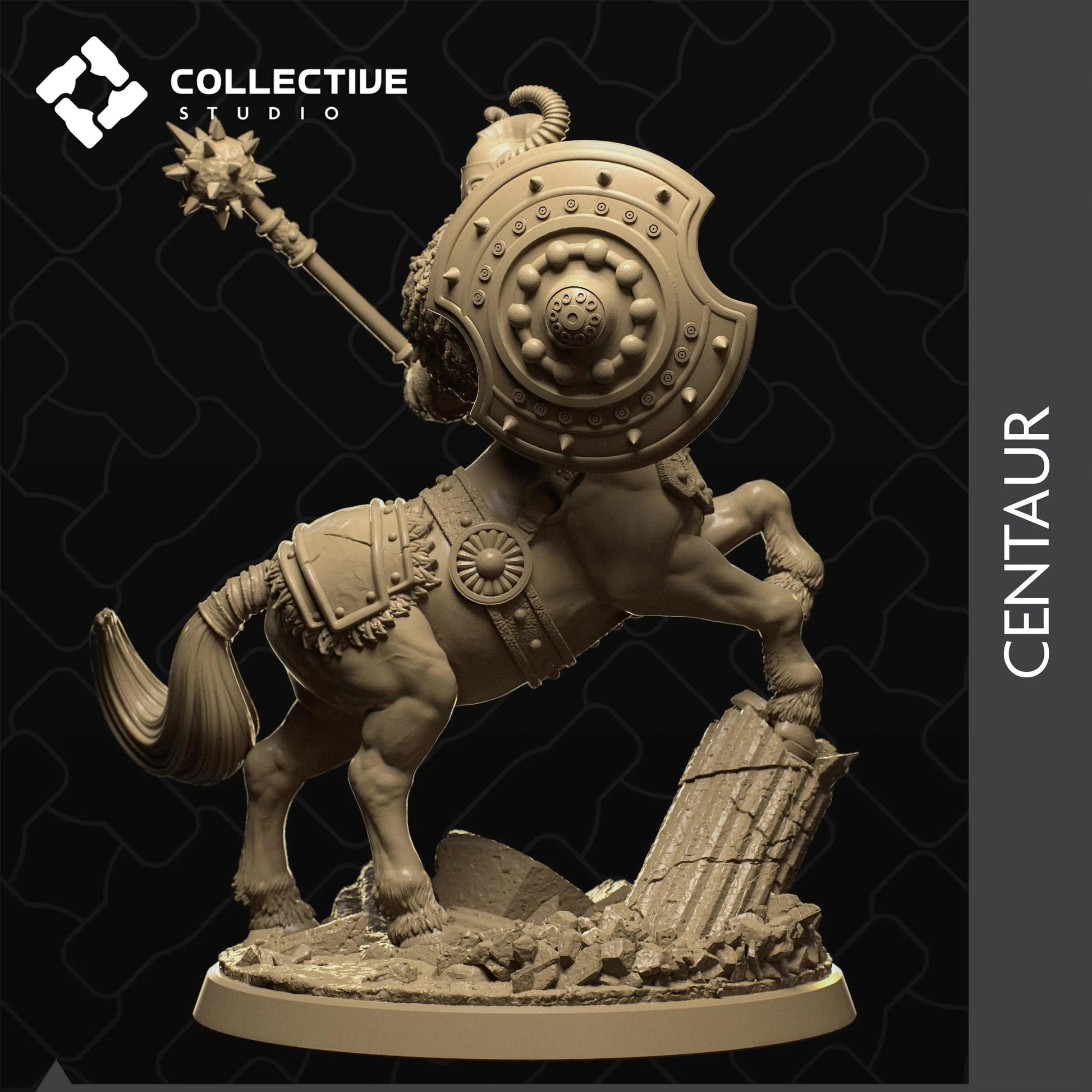 Centaur Fighter Warrior Leaping | D&D TTRPG Character Miniature | Collective Studio - Tattles Told 3D