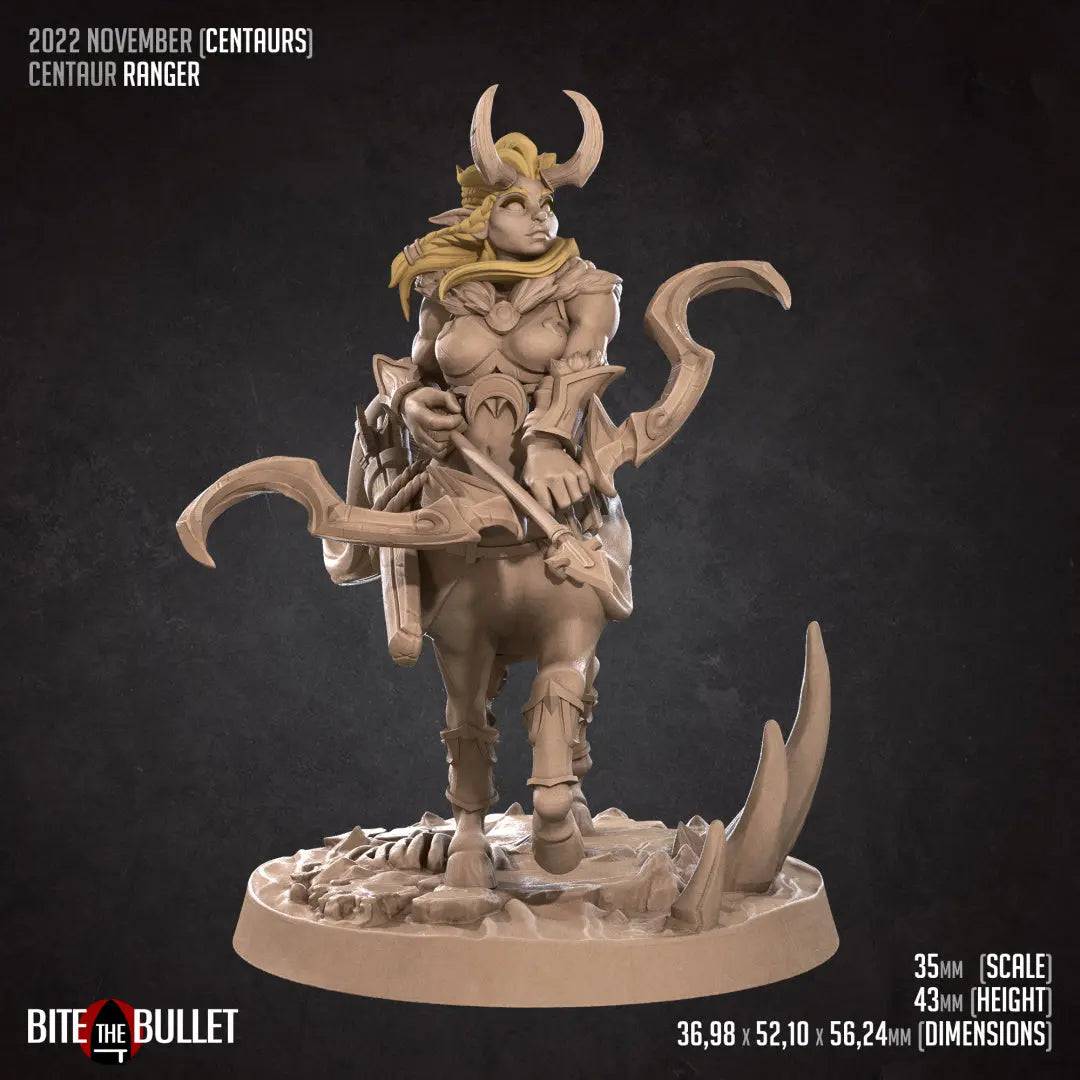 Centaur Ranger with or without Horns | D&D Miniature TTRPG Character | Bite the Bullet - Tattles Told 3D