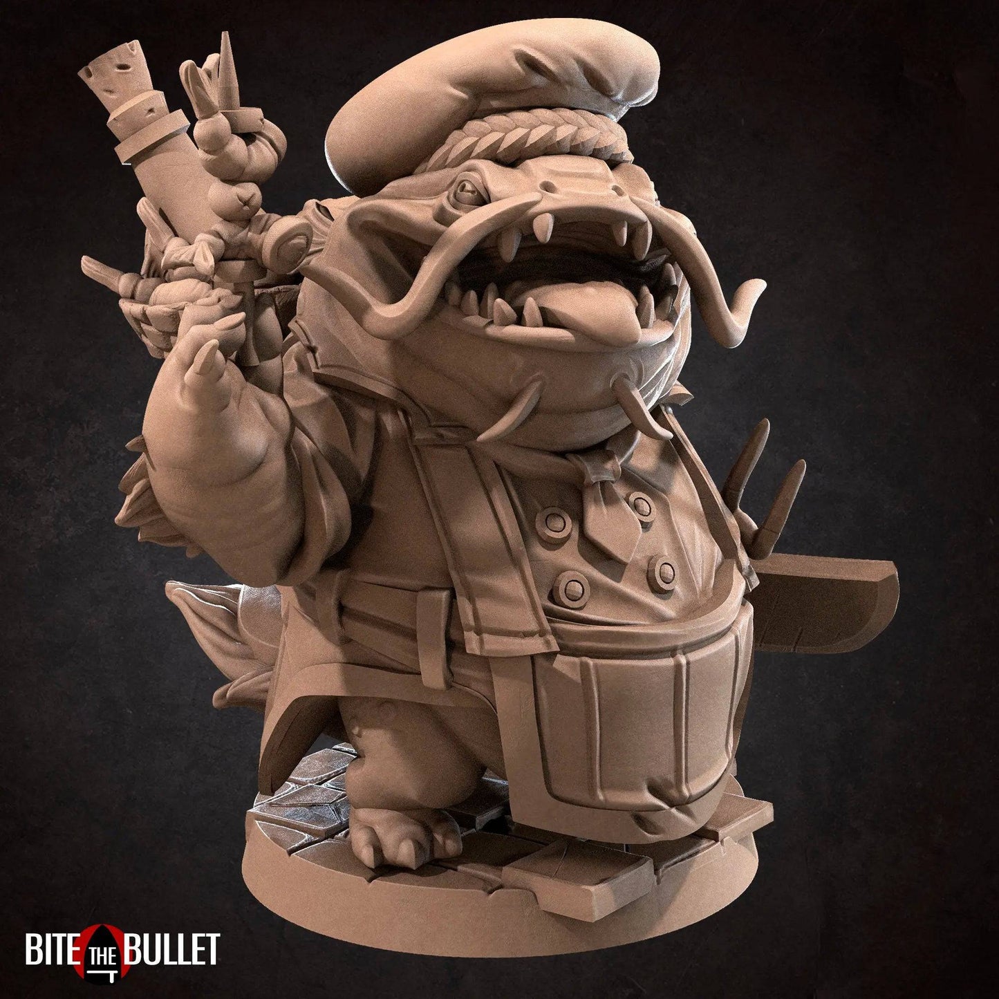 Chef Locathah | D&D Miniature TTRPG Character | Bite the Bullet - Tattles Told 3D