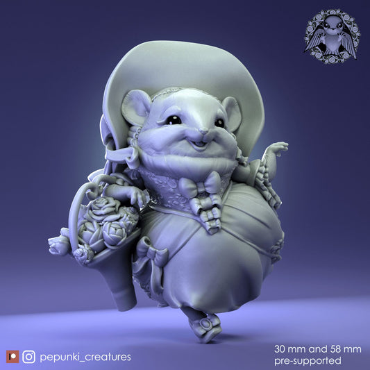 Chinchilla Florist | Dungeons and Dragons Tabletop Roleplaying Game Miniature | Pepunki Miniatures - Tattles Told 3D
