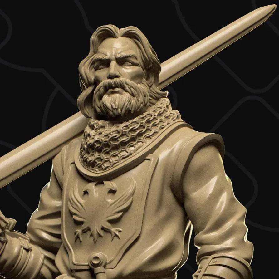 City Guard Fighter with Sword | D&D TTRPG Character Miniature | Collective Studio - Tattles Told 3D
