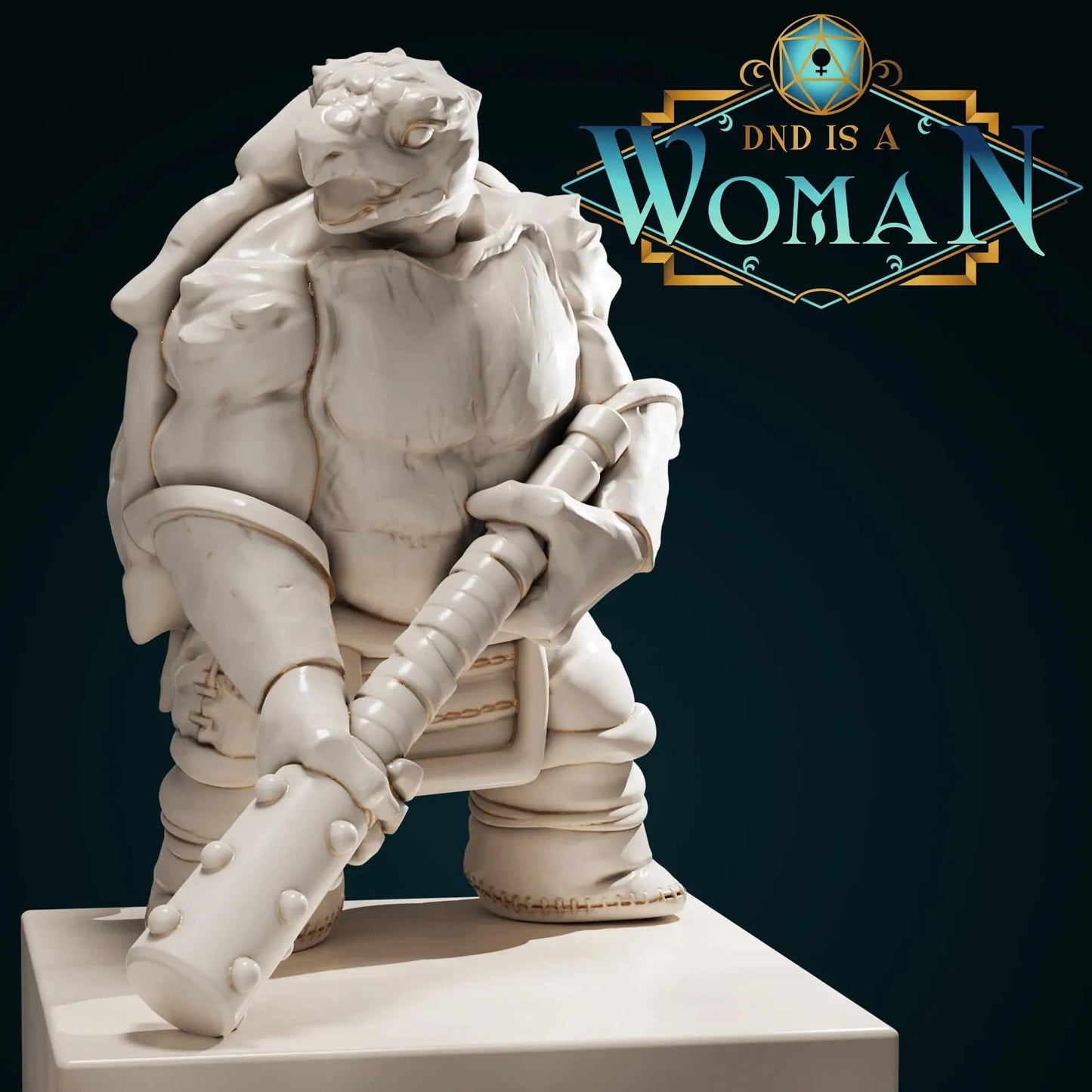Coballasa, Tortle Barbarian | D&D Miniature TTRPG Character | DND is a Woman - Tattles Told 3D