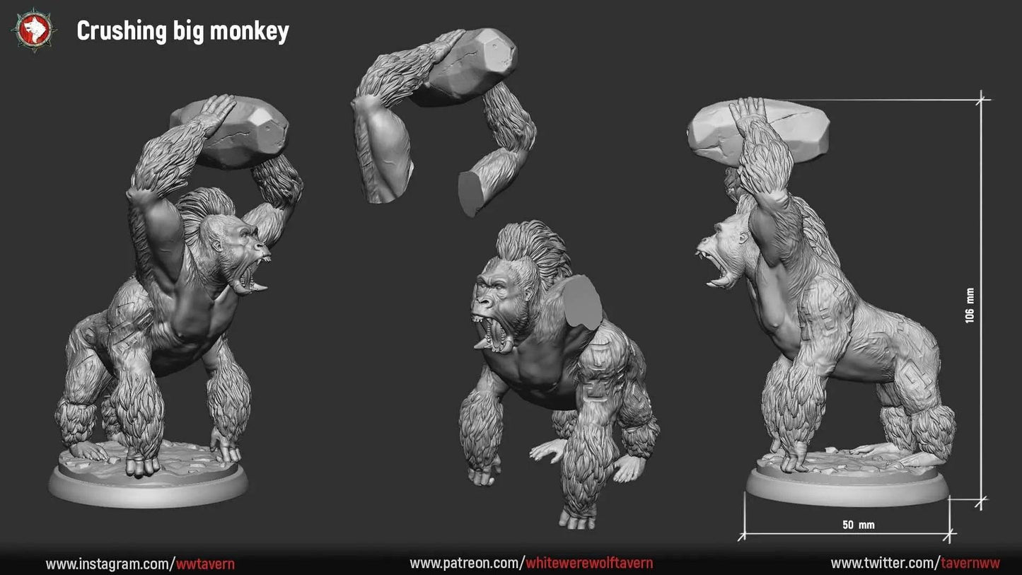 Crushing Monkey Boss | TTRPG Miniature | White Werewolf Tavern - Tattles Told 3D