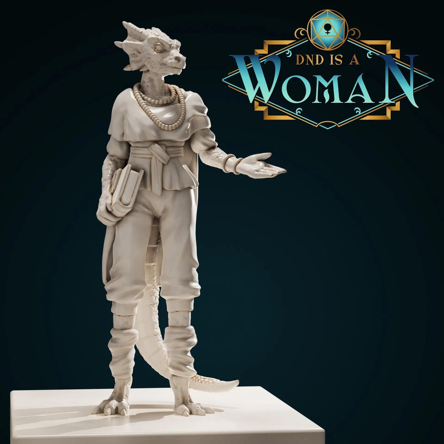 Curiphaias, Dragonborn Sorcerer Mage | D&D Miniature TTRPG Character | DND is a Woman - Tattles Told 3D