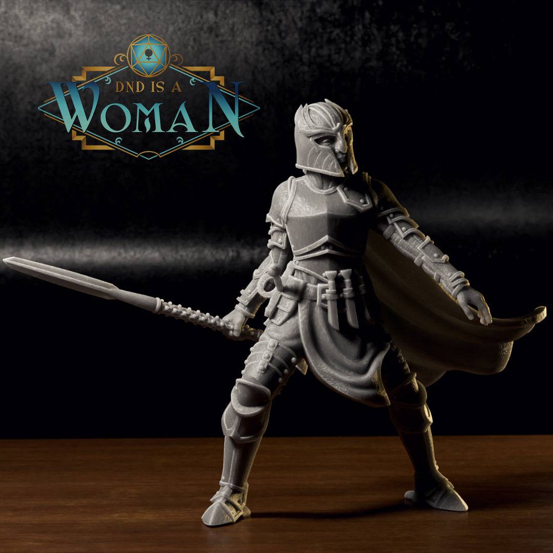 Cyrah, Human Fighter Soldier | D&D Miniature TTRPG Character | DND is a Woman - Tattles Told 3D