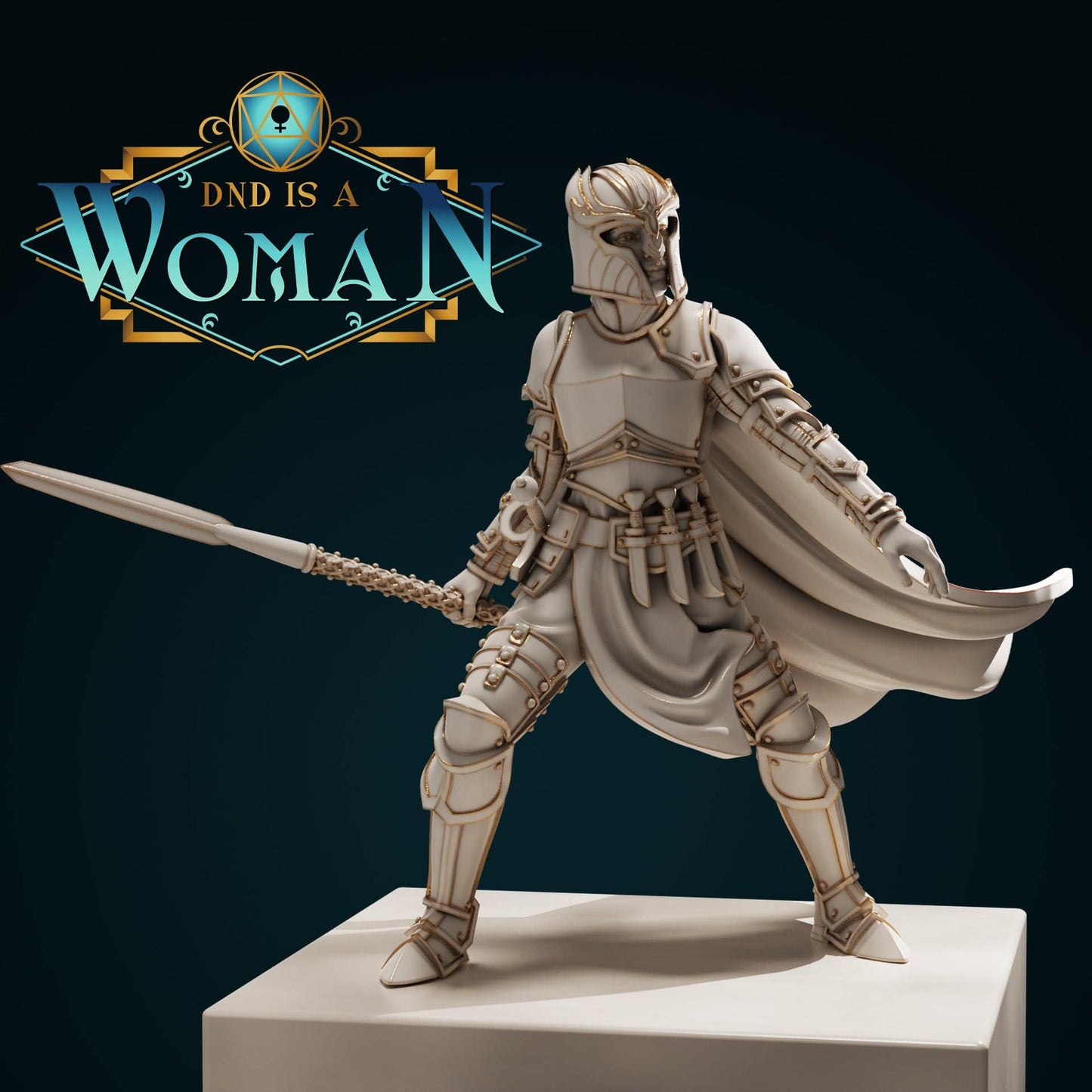 Cyrah, Human Fighter Soldier | D&D Miniature TTRPG Character | DND is a Woman - Tattles Told 3D