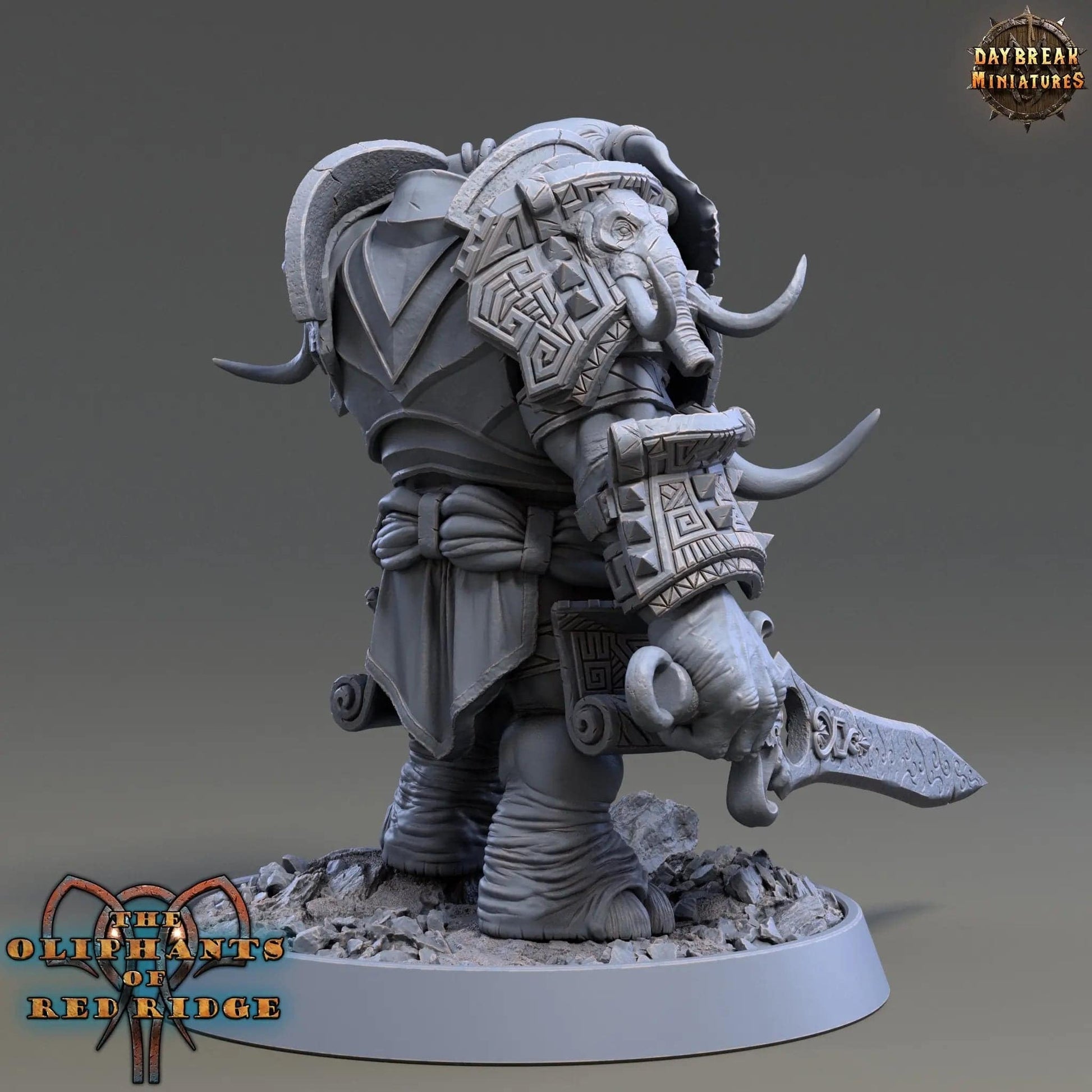 Cyrus Swordtusk, Loxodon Warrior | TTRPG Miniature | Daybreak Miniatures - Tattles Told 3D