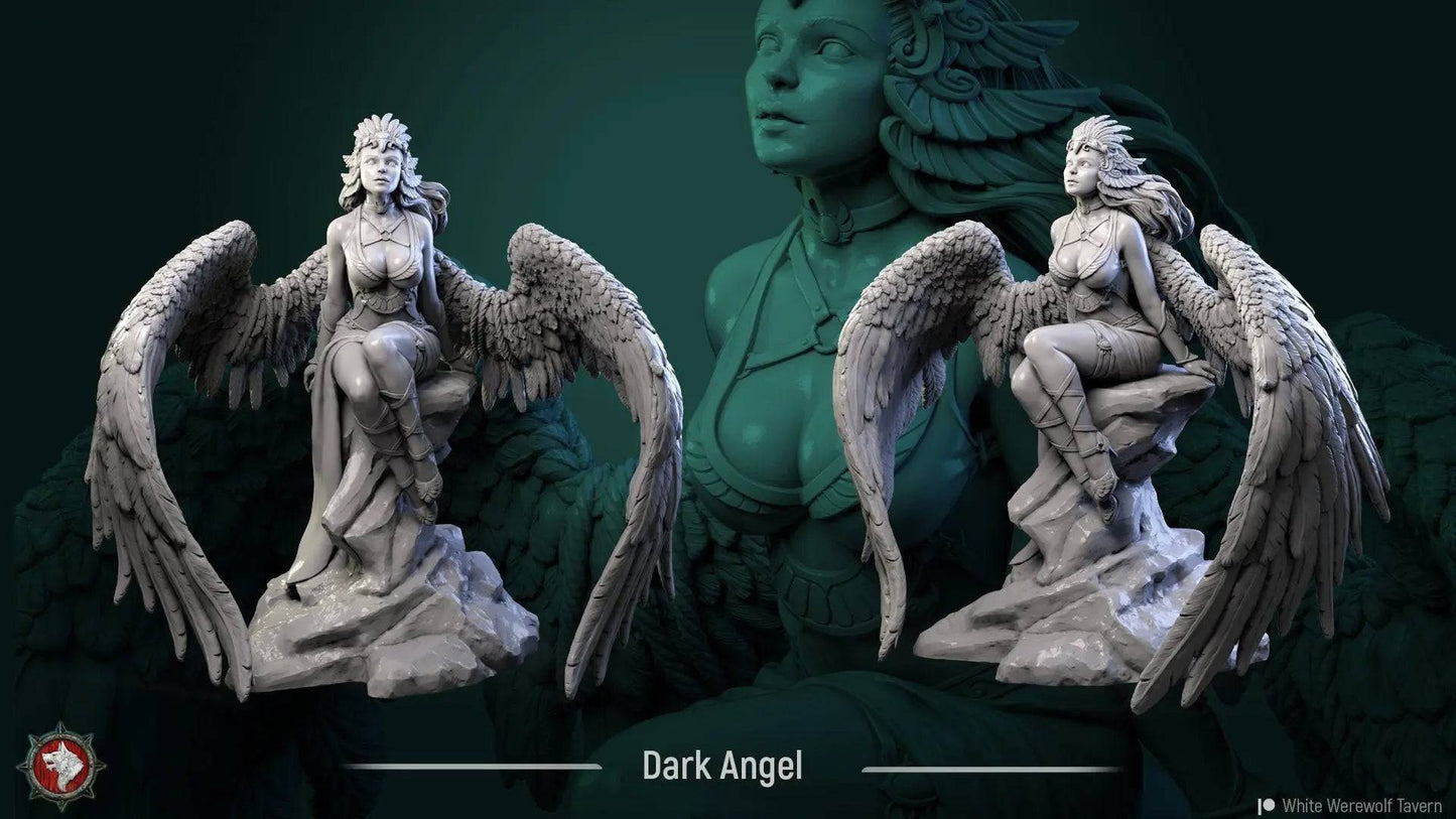 Dark Angel | TTRPG Miniature | White Werewolf Tavern - Tattles Told 3D