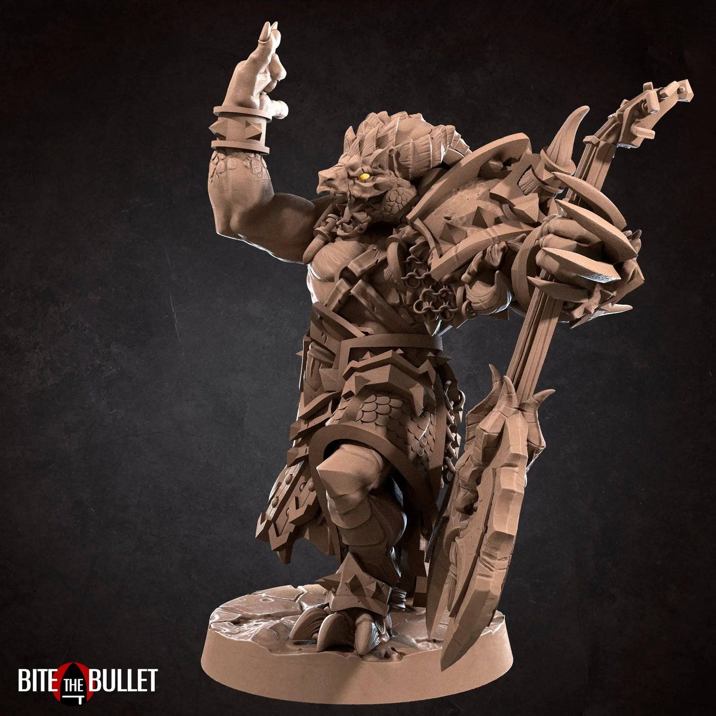 Diox, Dragonborn Bard Metal Axe | D&D Miniature TTRPG Character | Bite the Bullet - Tattles Told 3D