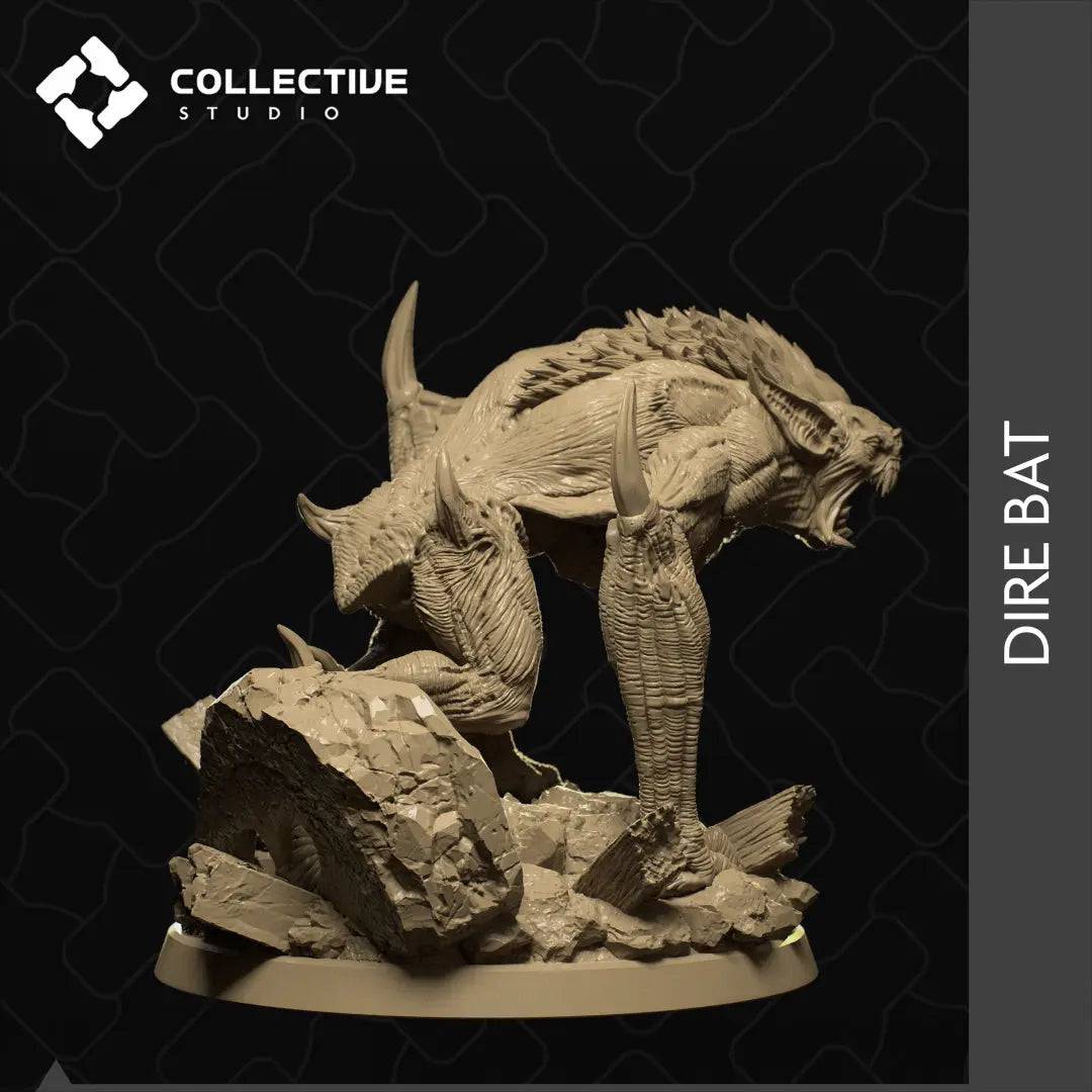 Dire Bat Screeching | D&D TTRPG Monster Miniature | Collective Studio - Tattles Told 3D