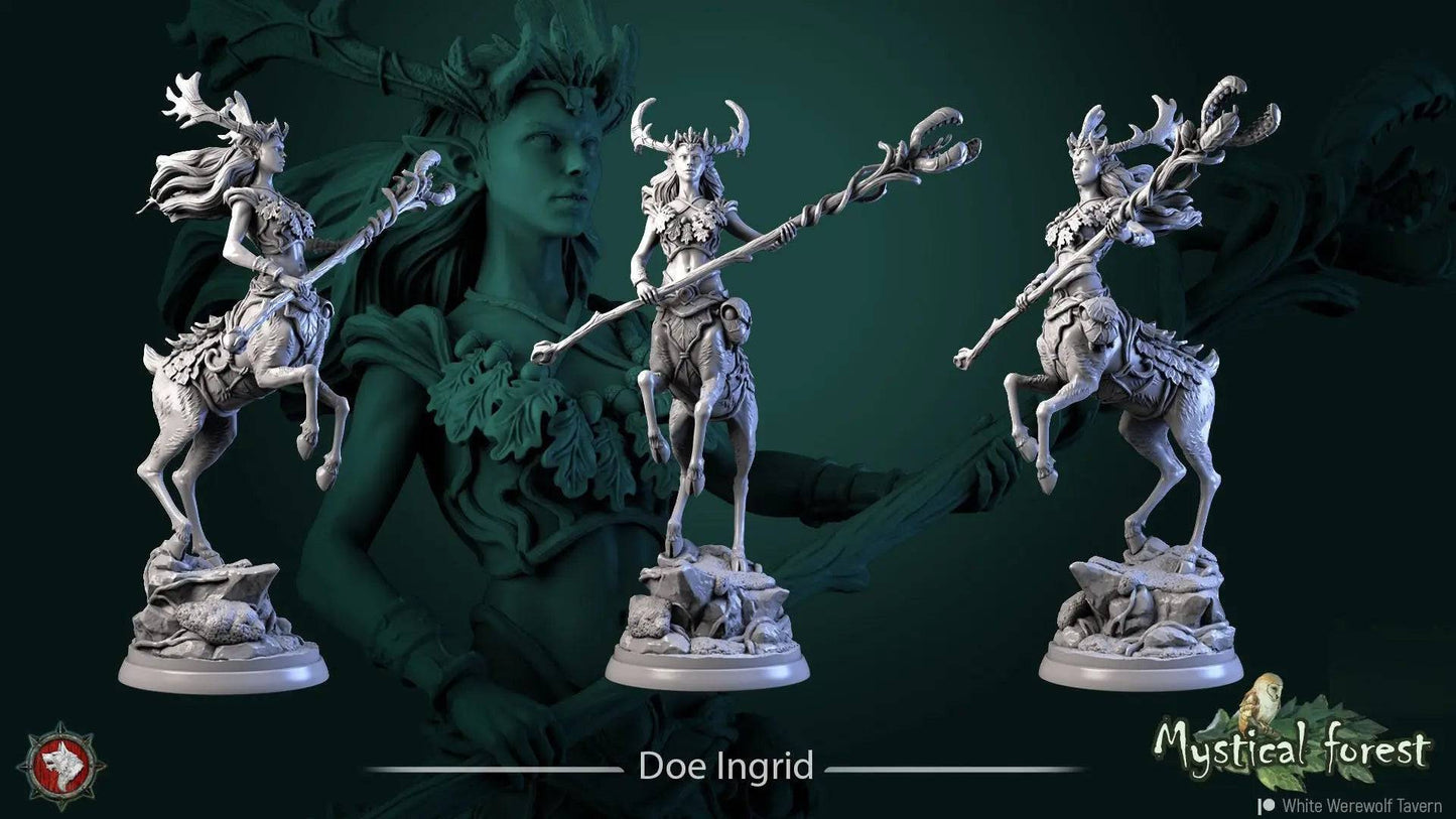 Doe Ingrid | TTRPG Miniature | White Werewolf Tavern - Tattles Told 3D