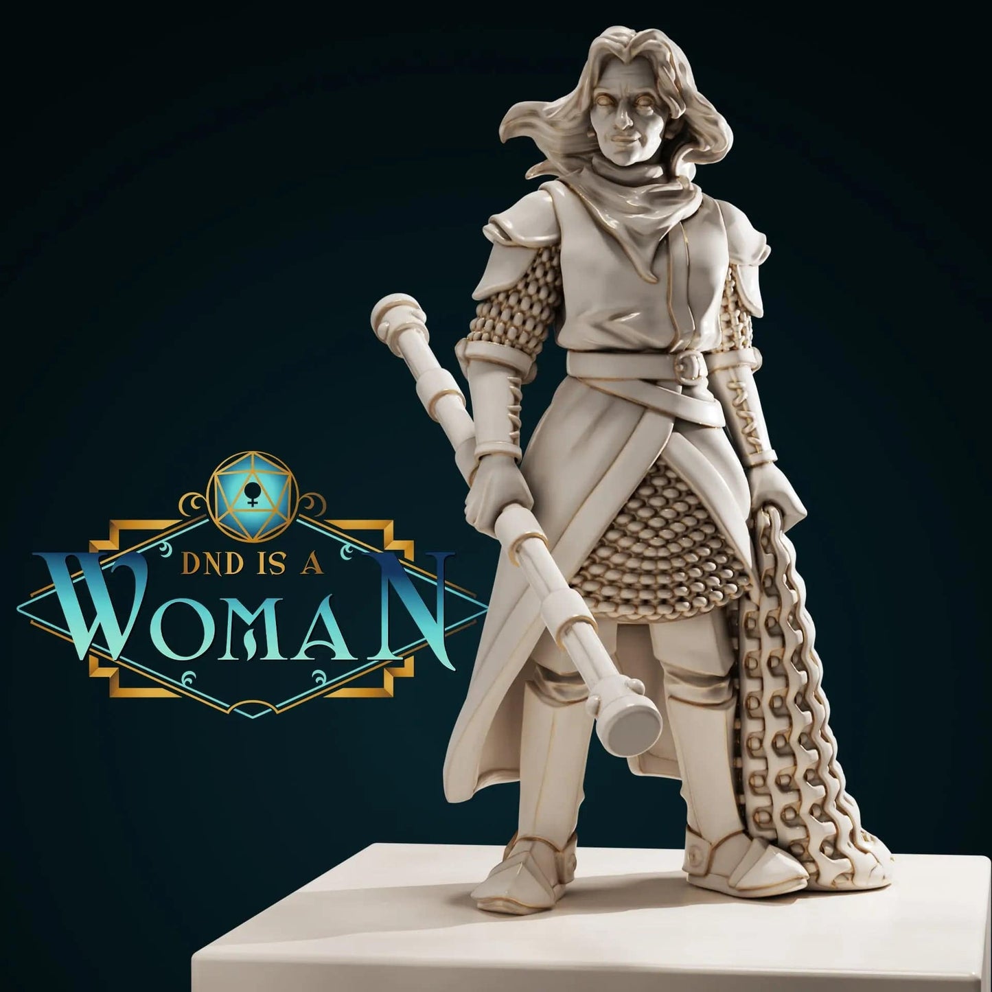 Dorothea, Human Cleric | D&D Miniature TTRPG Character | DND is a Woman - Tattles Told 3D