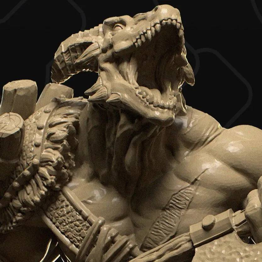 Dragonborn / Dragonfolk Warrior Fighter Barbarian | D&D TTRPG Character Miniature | Collective Studio - Tattles Told 3D