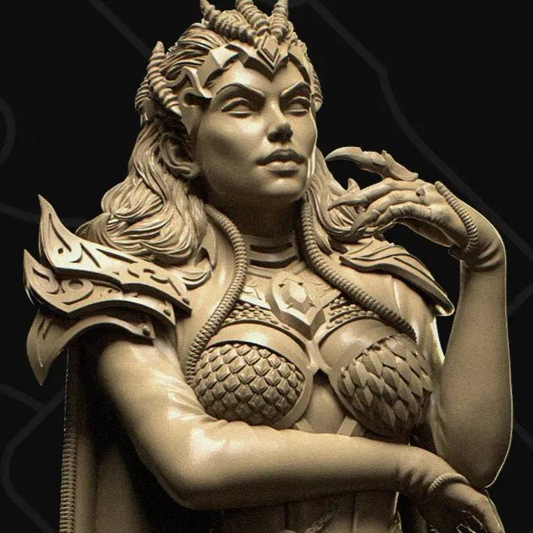 Dragoness Dragon Woman Noble Queen | D&D TTRPG Character Miniature | Collective Studio - Tattles Told 3D