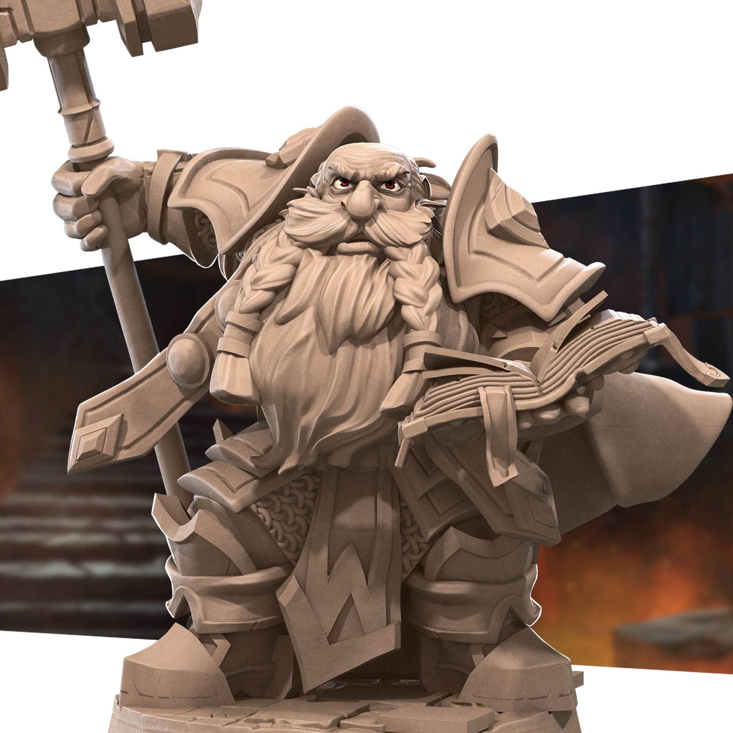Dwarf High Priest | D&D Miniature TTRPG Character | Bite the Bullet - Tattles Told 3D