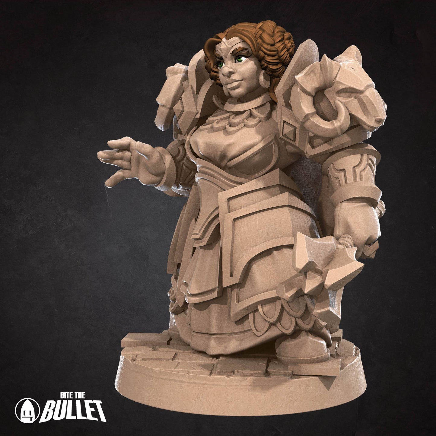 Dwarf Priestess | D&D Miniature TTRPG Character | Bite the Bullet - Tattles Told 3D