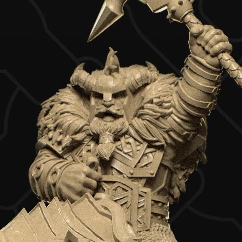 Dwarven Rider Mounted on Armored Boar | D&D TTRPG Character Miniature | Collective Studio - Tattles Told 3D