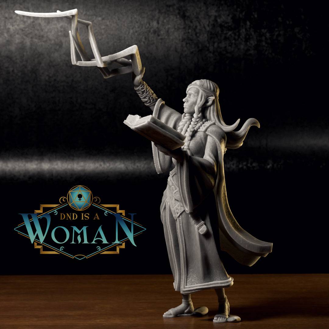 Elirea, Elf Wizard | D&D Miniature TTRPG Character | DND is a Woman - Tattles Told 3D