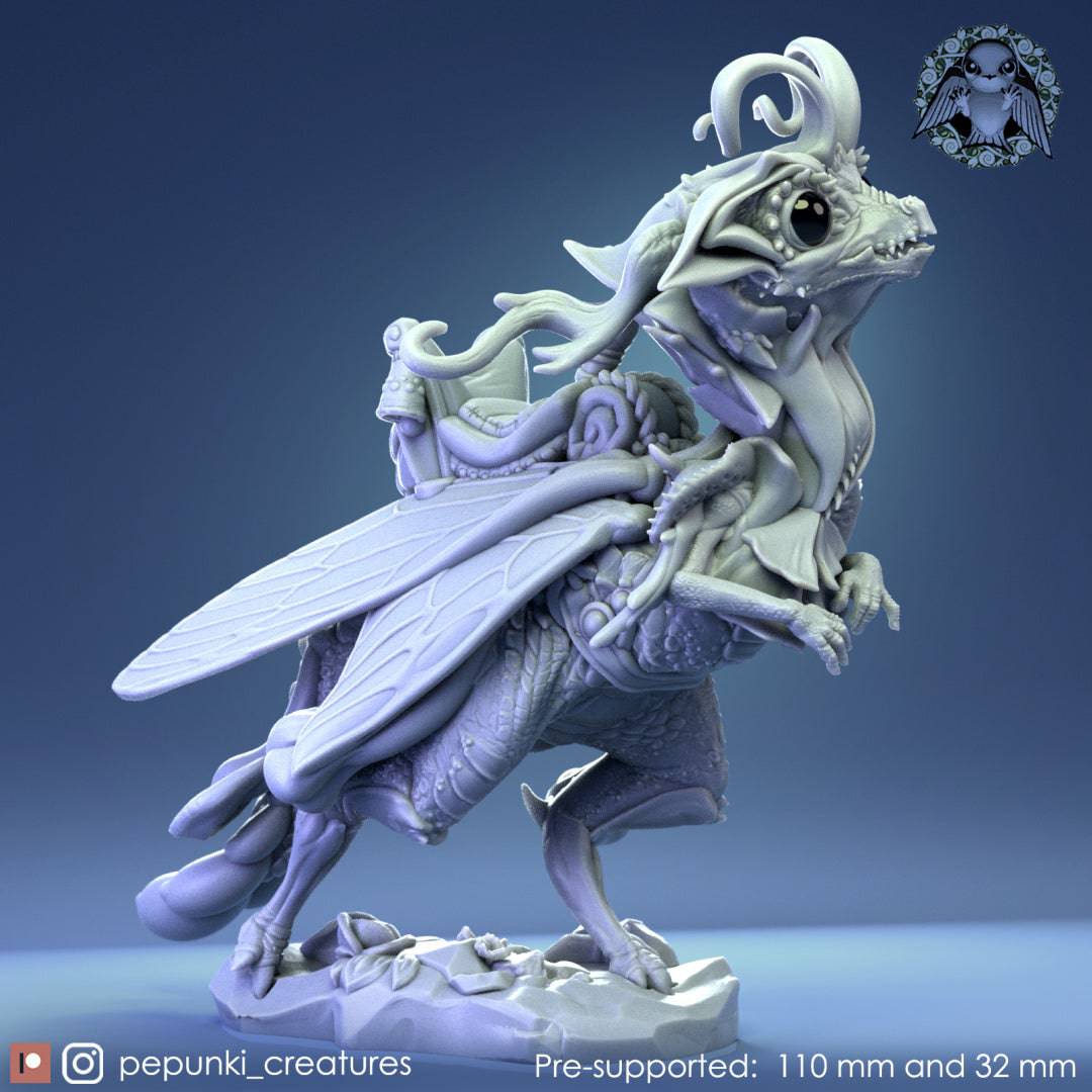 Fairy Dragon Family, Adult and Three Babies | Dungeons and Dragons Tabletop Roleplaying Game Miniature | Pepunki Miniatures - Tattles Told 3D