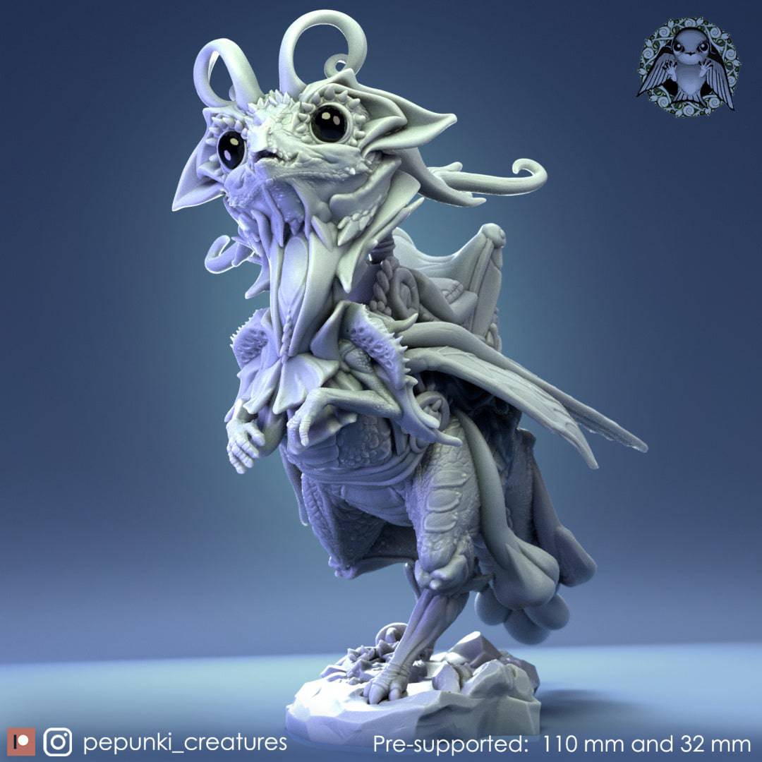 Fairy Dragon Family, Adult and Three Babies | Dungeons and Dragons Tabletop Roleplaying Game Miniature | Pepunki Miniatures - Tattles Told 3D