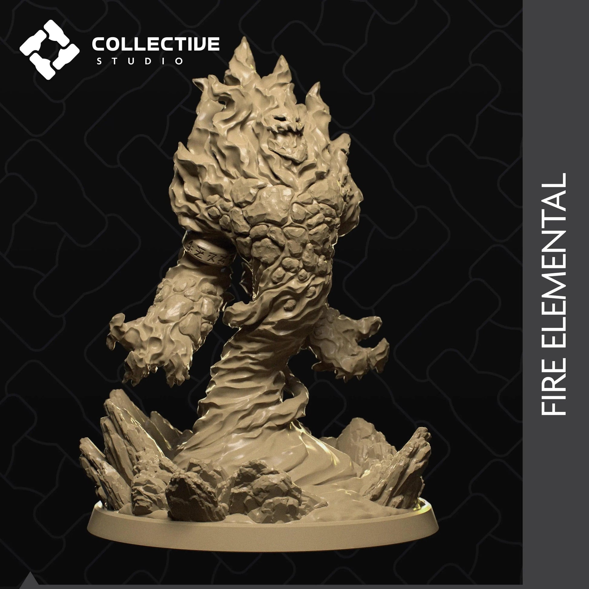 Fire Elemental | D&D TTRPG Miniature | Collective Studio - Tattles Told 3D