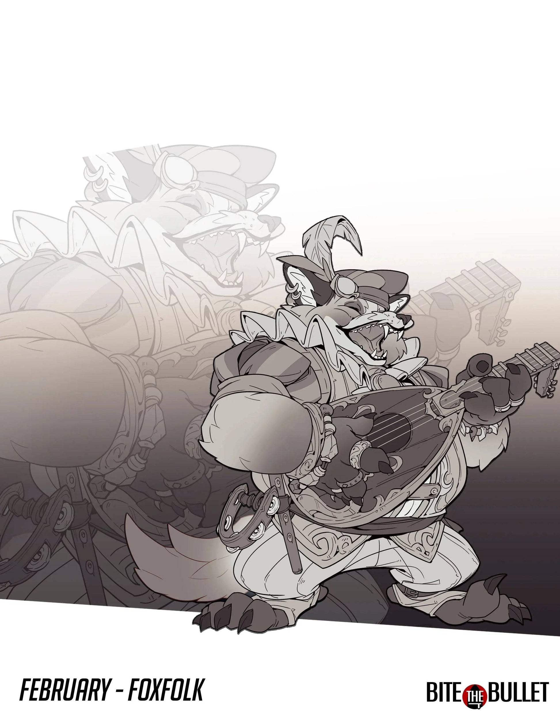 Foxfolk Bard Chubby Singer | D&D Miniature TTRPG Character | Bite the Bullet - Tattles Told 3D