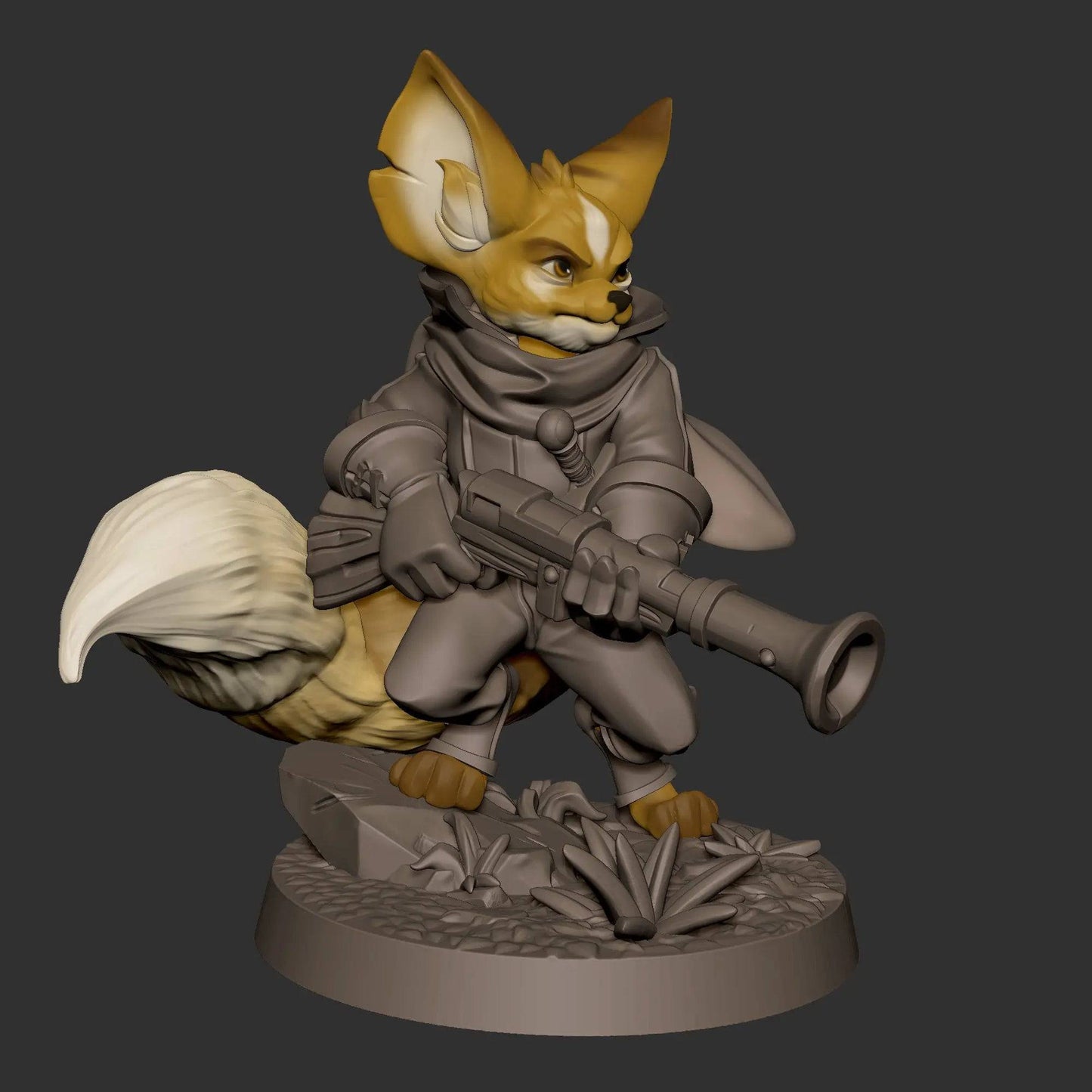Foxfolk Hunter Bow and Arrow or Rifle | D&D Miniature TTRPG Character | Bite the Bullet - Tattles Told 3D