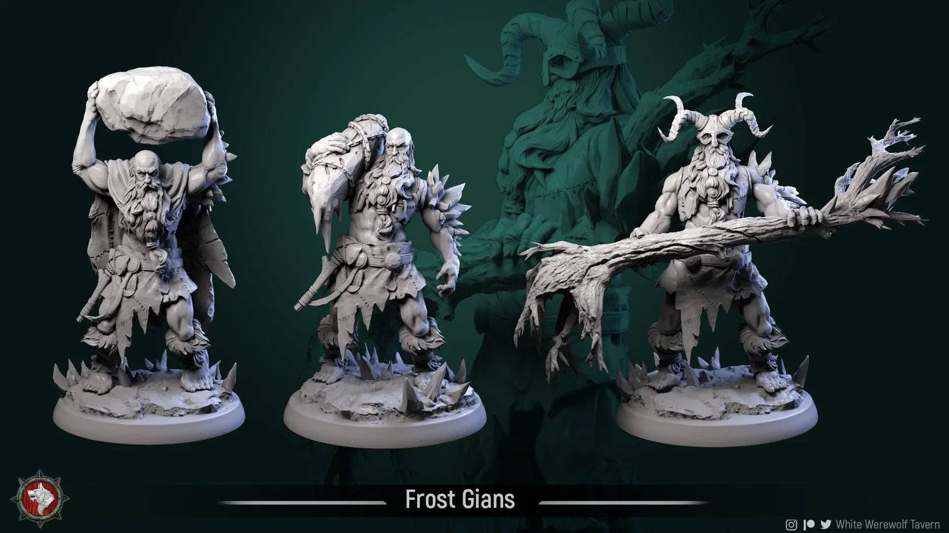 Frost Giants | TTRPG Miniature | White Werewolf Tavern - Tattles Told 3D