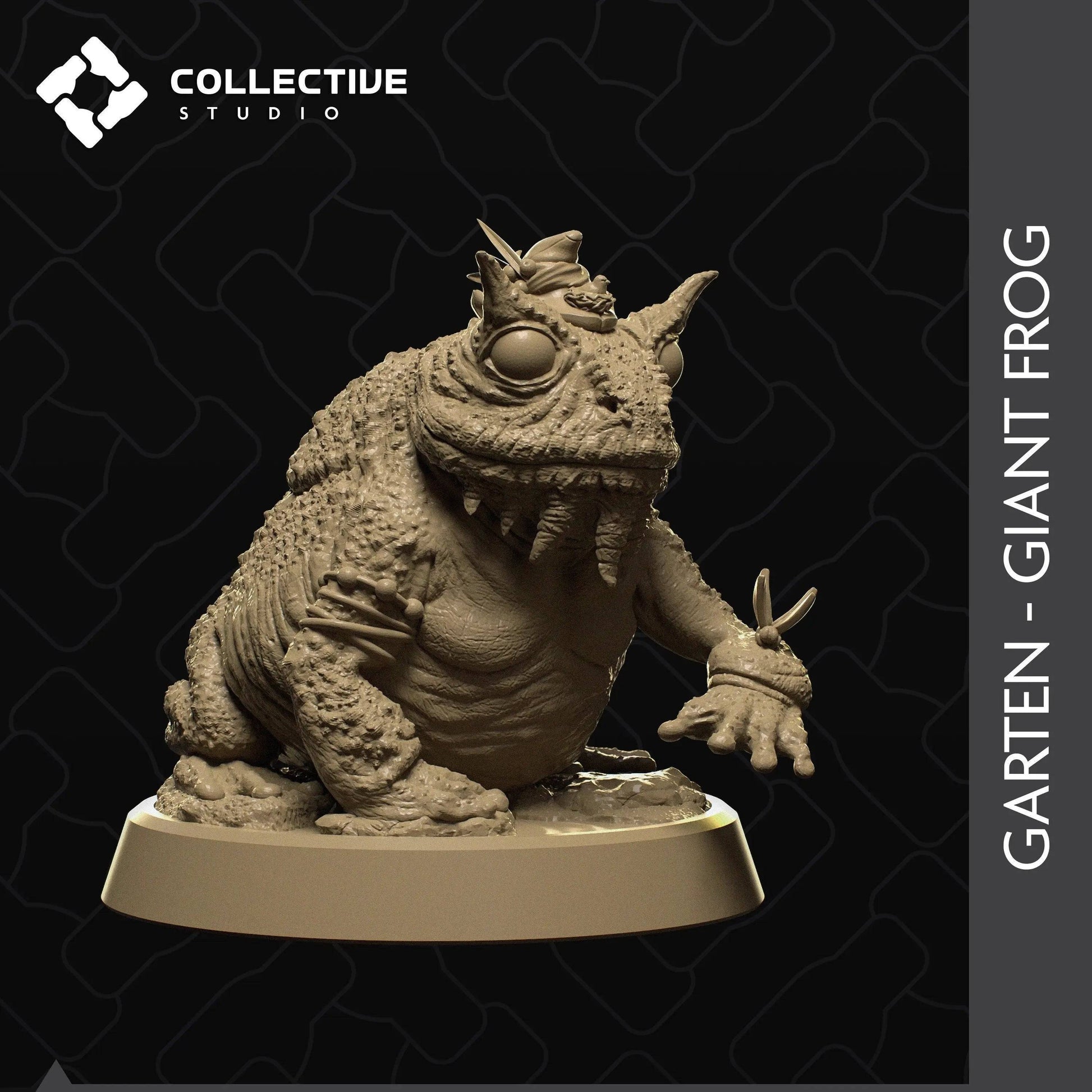 Garten, Giant Frog Druid Wildshape | D&D TTRPG Miniature | Collective Studio - Tattles Told 3D
