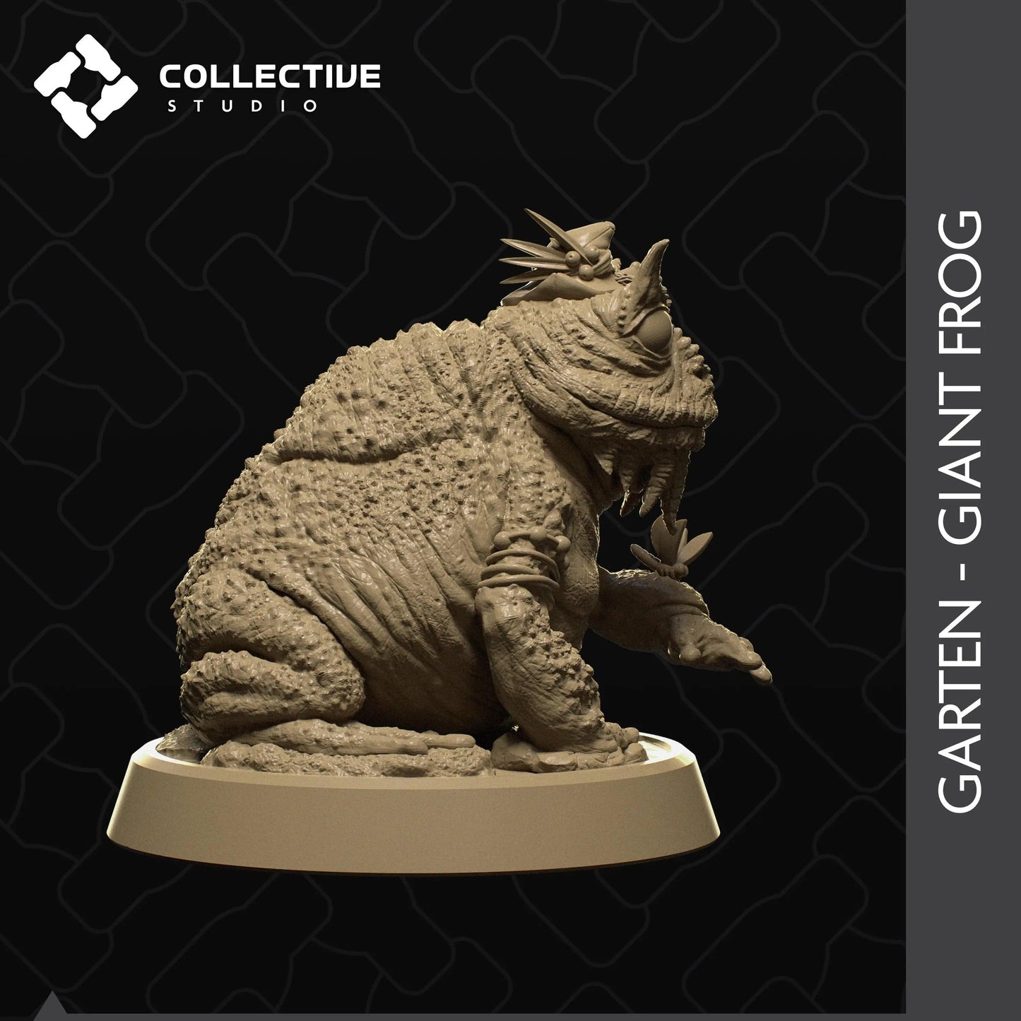 Garten, Giant Frog Druid Wildshape | D&D TTRPG Miniature | Collective Studio - Tattles Told 3D