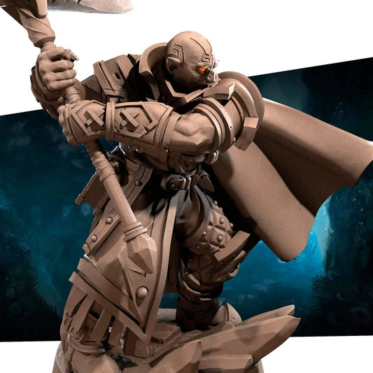 Genasi Earth Elemental Cleric Warrior | D&D Miniature TTRPG Character | Bite the Bullet - Tattles Told 3D
