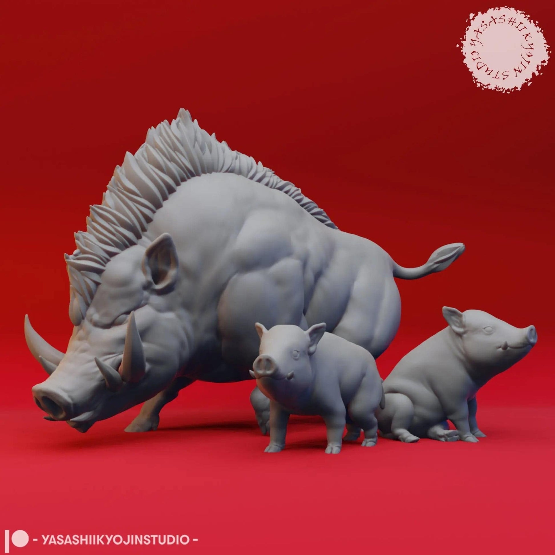 Giant Boar | TTRPG Monster Miniature | Yasashii Kyojin Studio - Tattles Told 3D