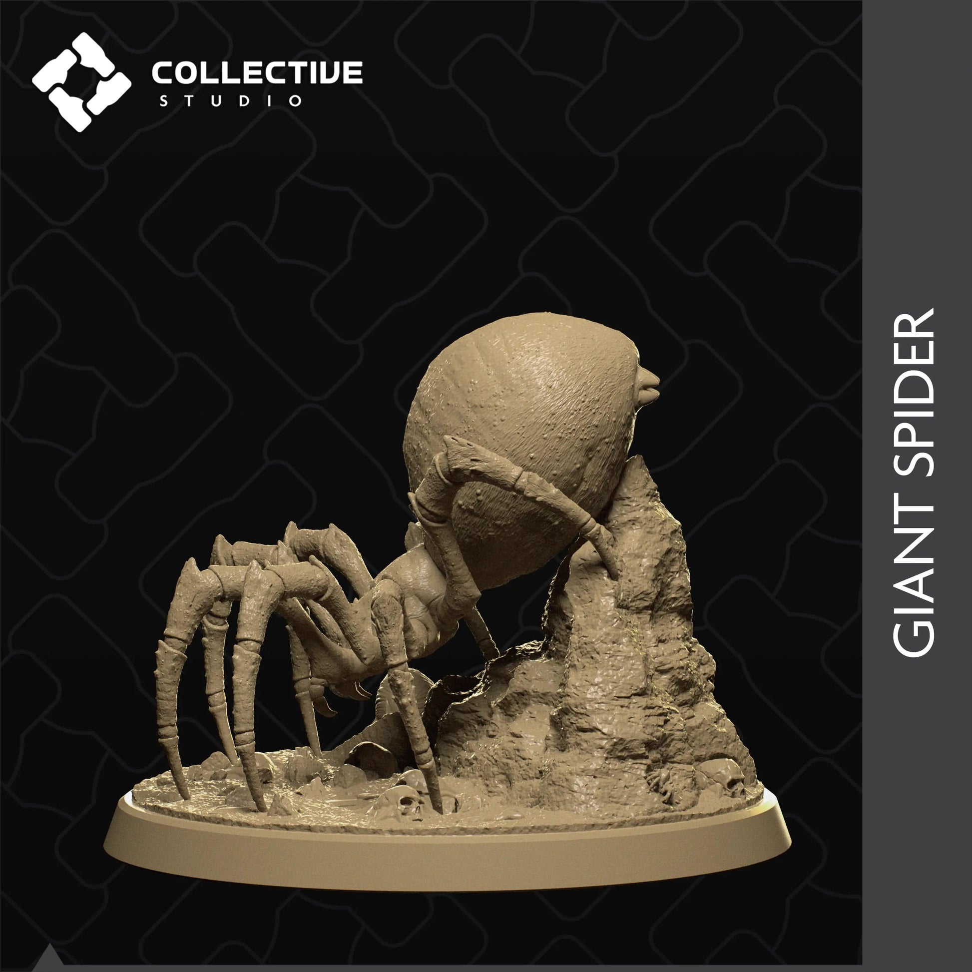 Giant Spider Descending | D&D TTRPG Monster Miniature | Collective Studio - Tattles Told 3D