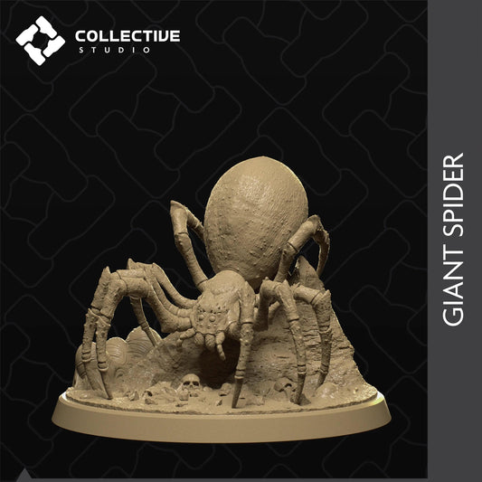 Giant Spider Descending | D&D TTRPG Monster Miniature | Collective Studio - Tattles Told 3D