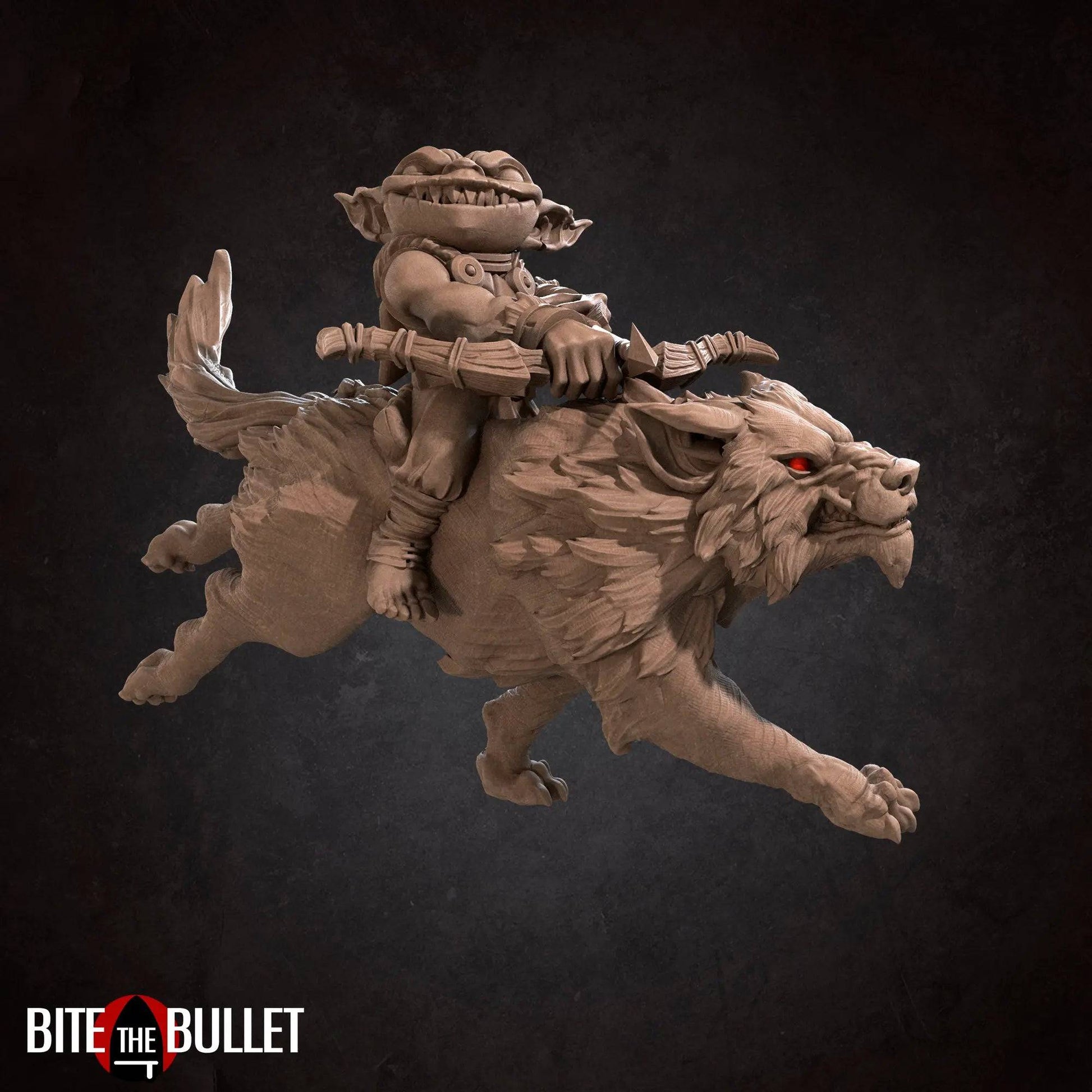 Goblin Archer Mounted on Wolf | D&D Miniature TTRPG Character | Bite the Bullet - Tattles Told 3D