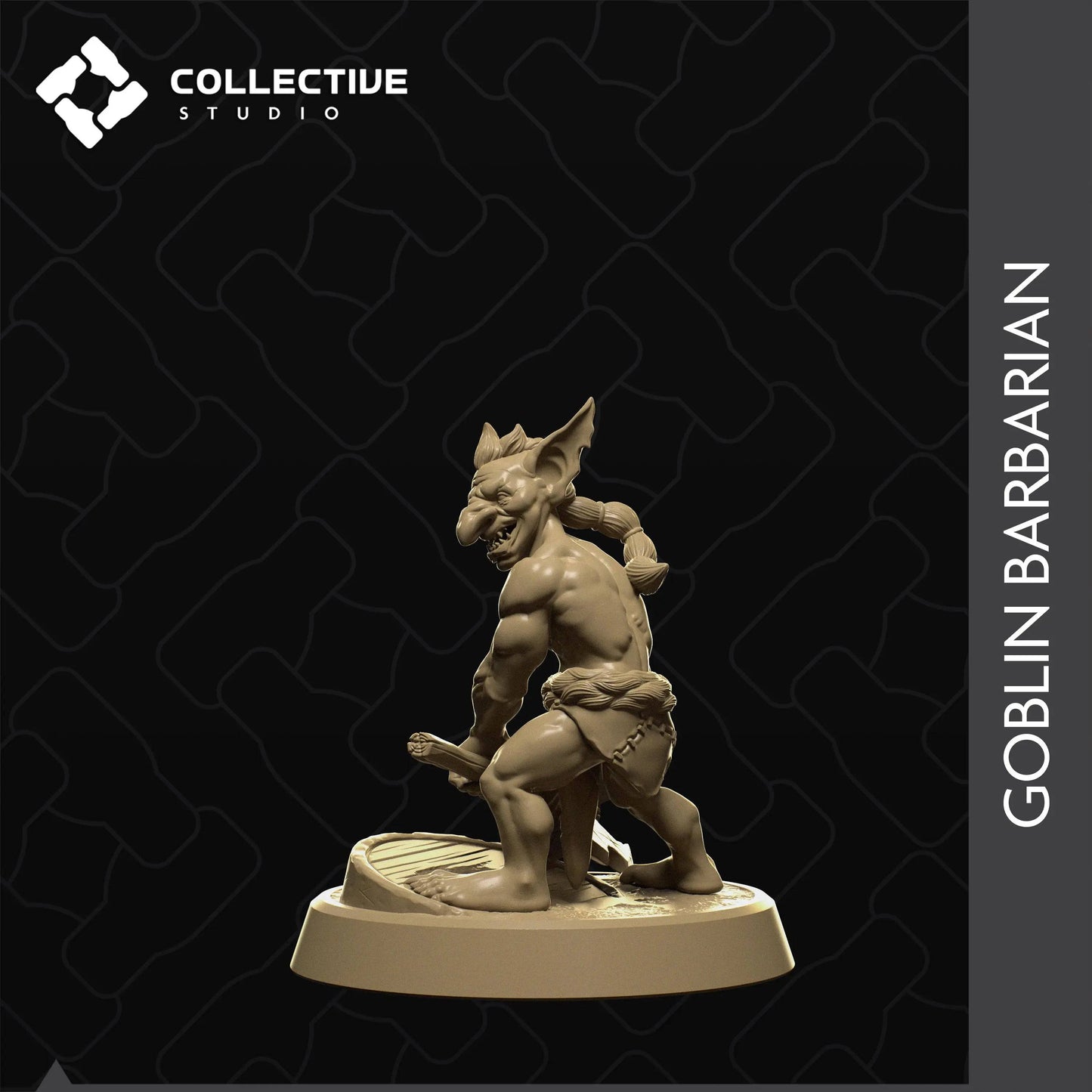 Goblin Barbarian | D&D TTRPG Monster Miniature | Collective Studio - Tattles Told 3D