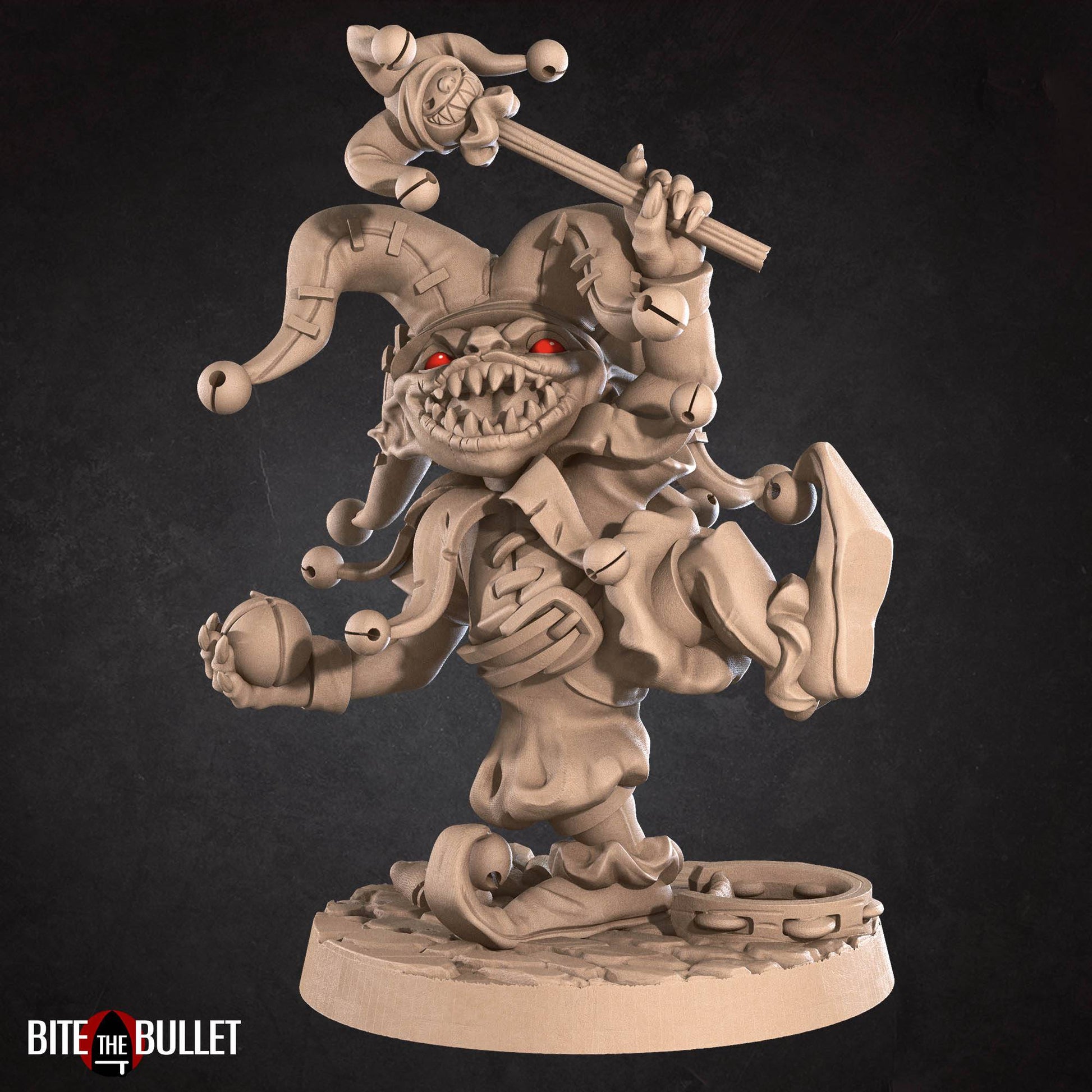 Goblin Jester Clown | D&D Miniature TTRPG Character | Bite the Bullet - Tattles Told 3D
