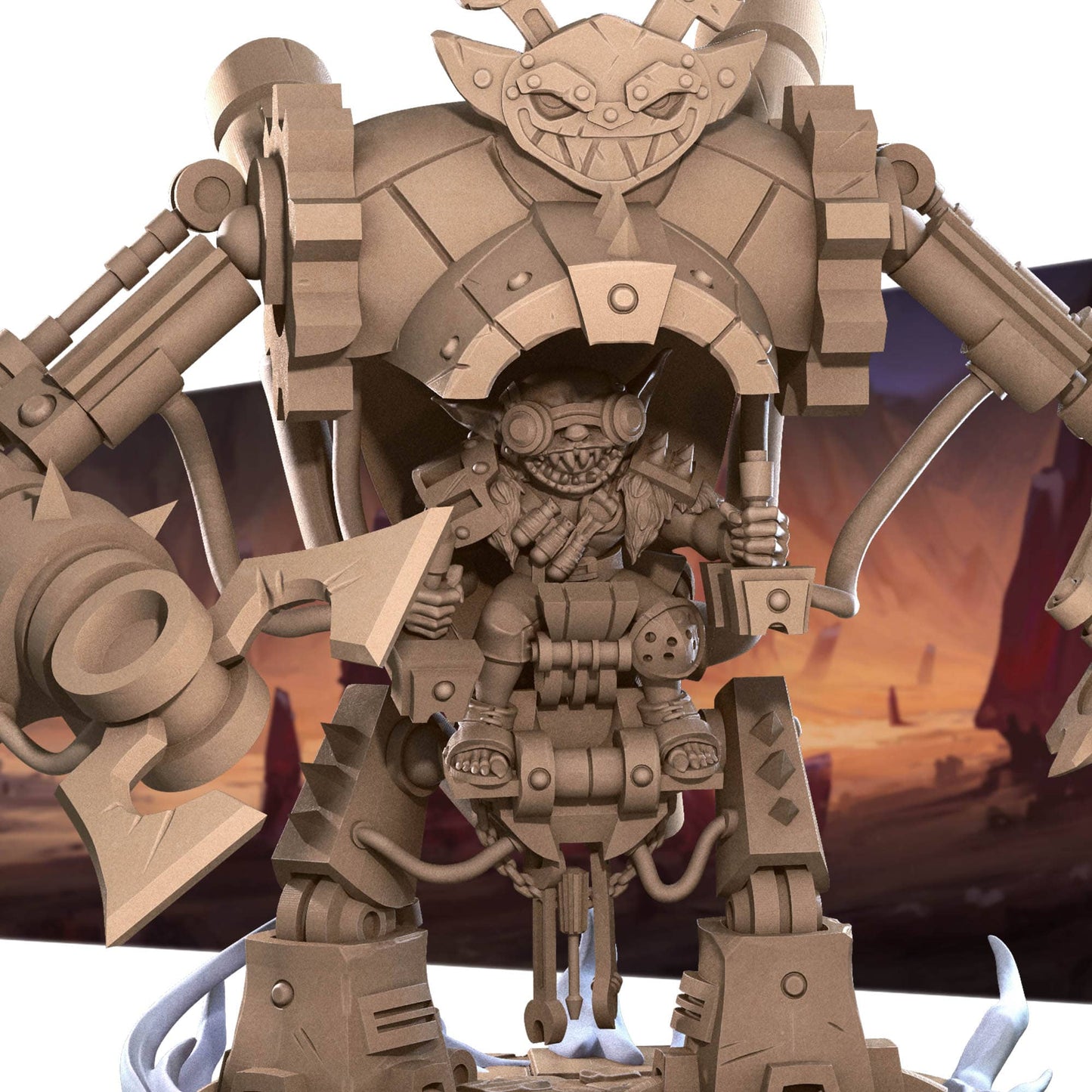 Goblin Mech, Boss Mecha Robot | D&D Miniature TTRPG Character | Bite the Bullet - Tattles Told 3D